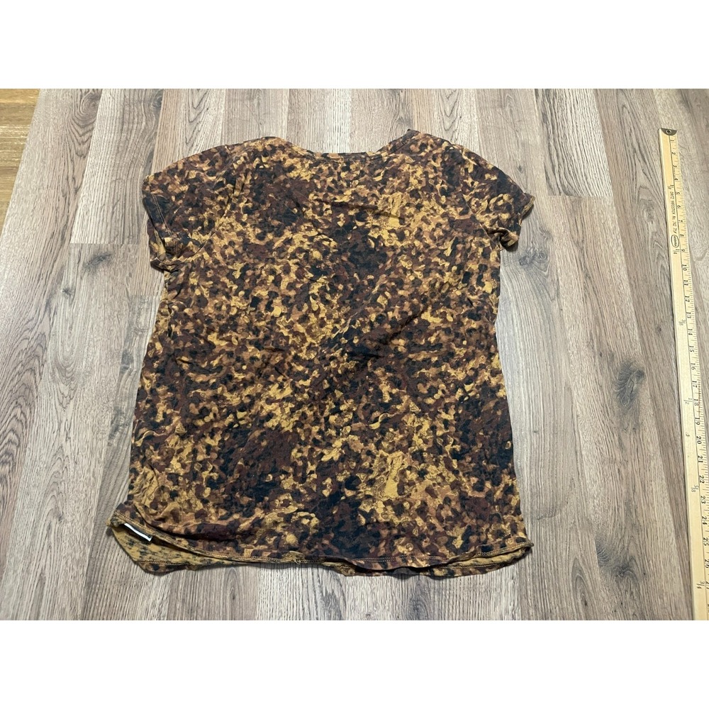 Merona Shirt, Women's Size XXL, Brown, Cheetah Print, V-neck, Short Sleeve - Picture 2 of 8